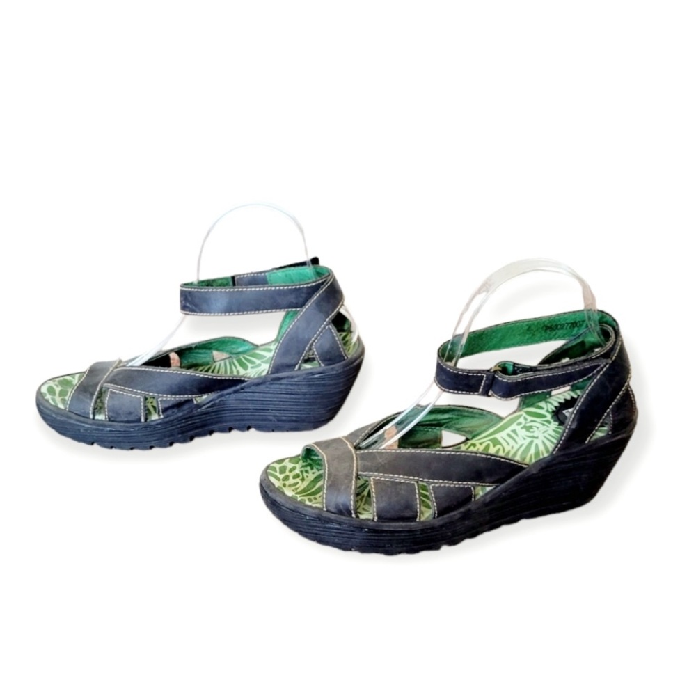 FLY LONDON Yisa Gray Strappy Wedge Sandal - 41/10 - Picture 5 of 12